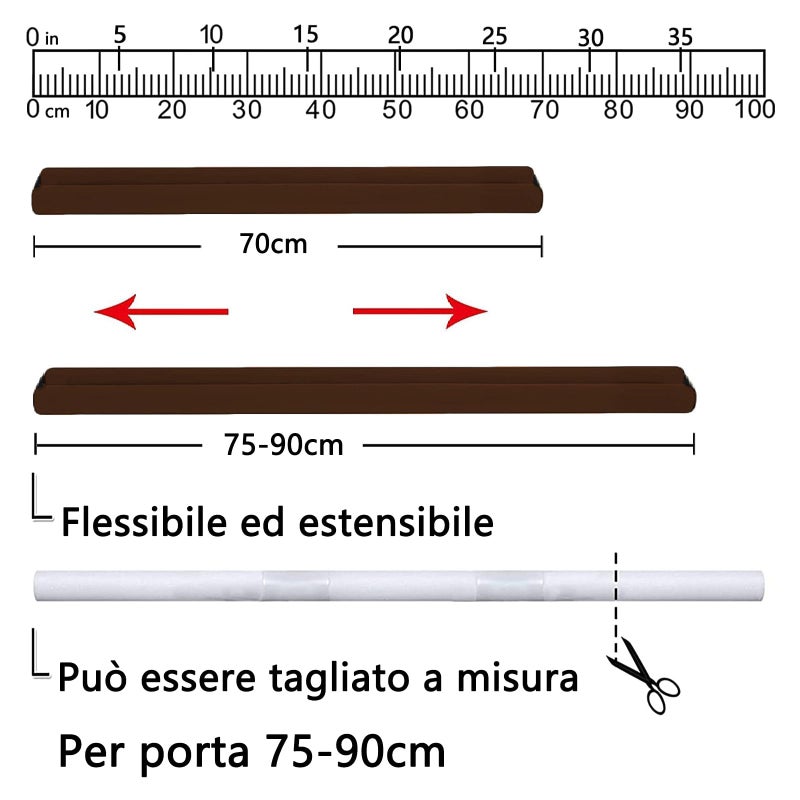 BKSAI Door Draft Stopper for Doors 29-35"" No Adhesive Draft Stopper for Bottom of Door Draught Excluder Under Door Wind Blocker Reduce Noise Draught Excluder Sweep Sound Proof(Brown) - Image 3